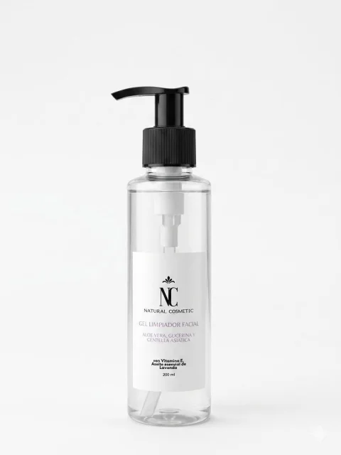 GEL LIMPIADOR FACIAL DE ALOE VERA, GLICERINA Y CENTELLA ASIATICA, con vitamina e y aceite esencial de lavanda. 3