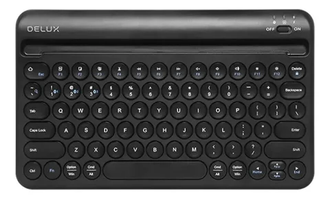 TECLADO INALAMBRICO DELUX K2213V BLACK 2.4G + BT 5.1 1