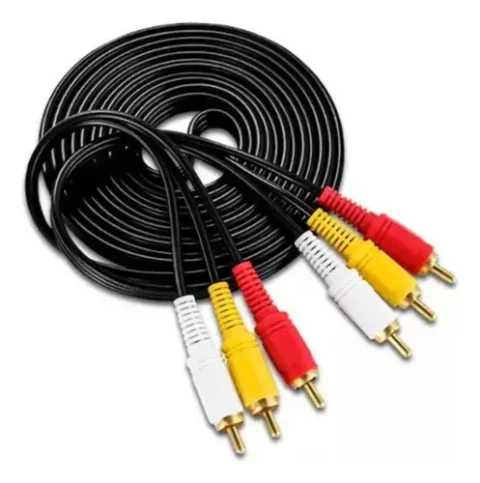 CABLE 3RCA AUDIO Y VIDEO 5 METROS PUNTA DORADA 1