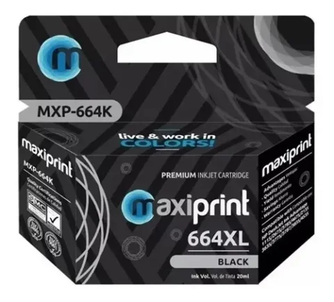 CARTUCHO 664XL MAXIPRINT NEGRO 1
