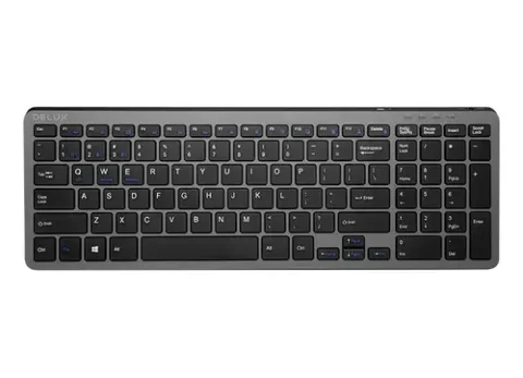 TECLADO INALAMBRICO DELUX K2203D BLACK 2.4G + BT 1