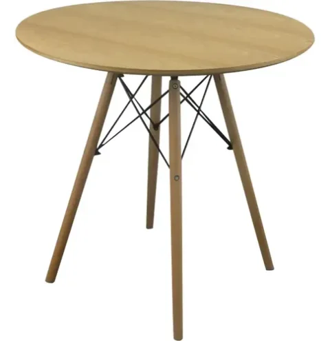 MESA REDONDA EAMES EFECTO MADERA ROBLE80X75CM 1