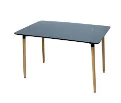 MESA RETRO RECTANGULAR COLOR NEGRO 120X80X75CM 1