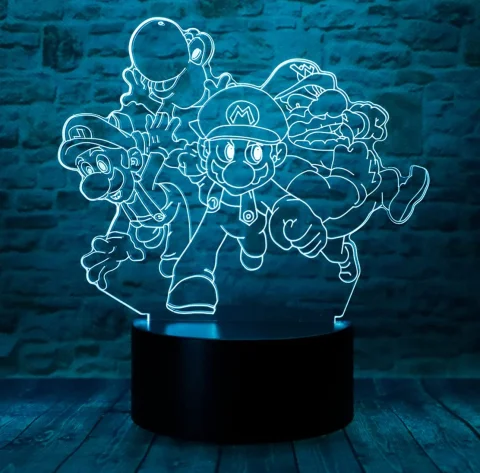 LAMPARA CREATIVE 3D AMIGOS DE MARIO 1