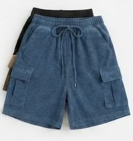 shorts en tela pana
