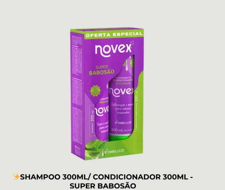 Kit Novex Recarga de Queratina - Shampoo 300ml + Acondicionador 300ml