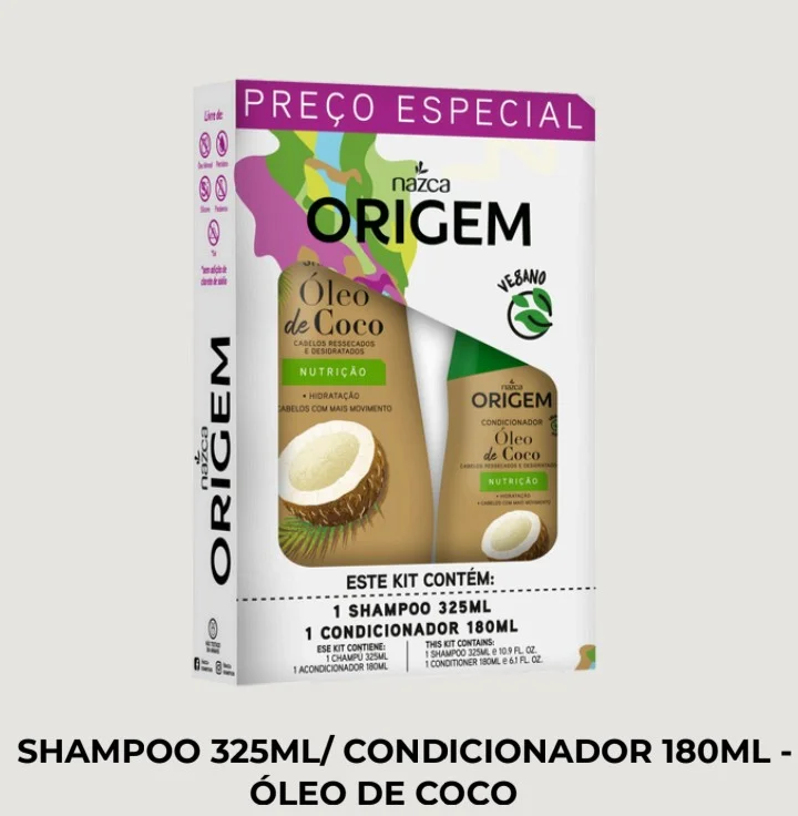 Kit Champú y Acondicionador Nazca Origem Óleo de Coco