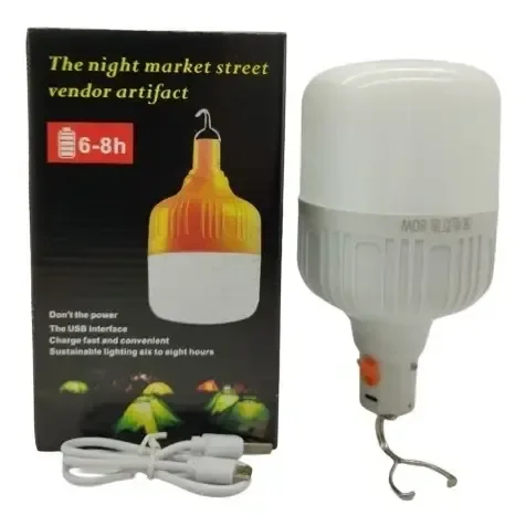 BOMBILLO LED 80W RECARGABLE EMERGENCIA CON CABLE USB YR-A9