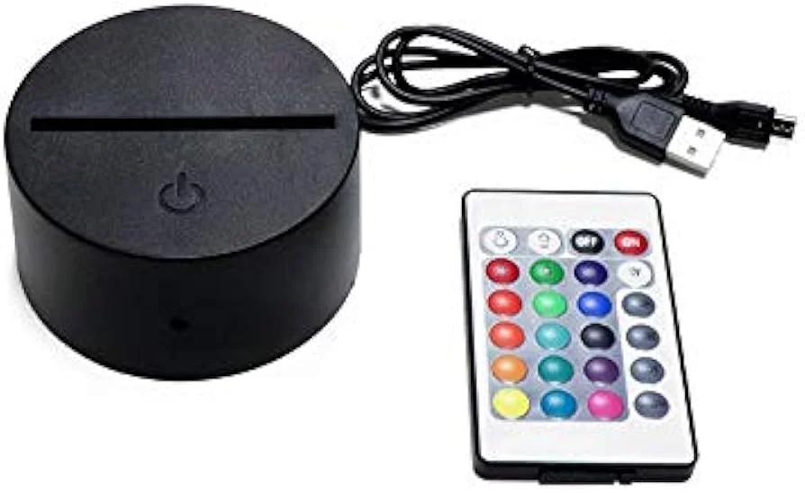 BASE PARA LAMPARAS ACRILICAS INCLUYE CABLE Y CONTROL REMOTO