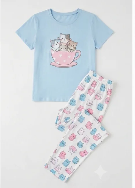 conjunto de pijama mono completo