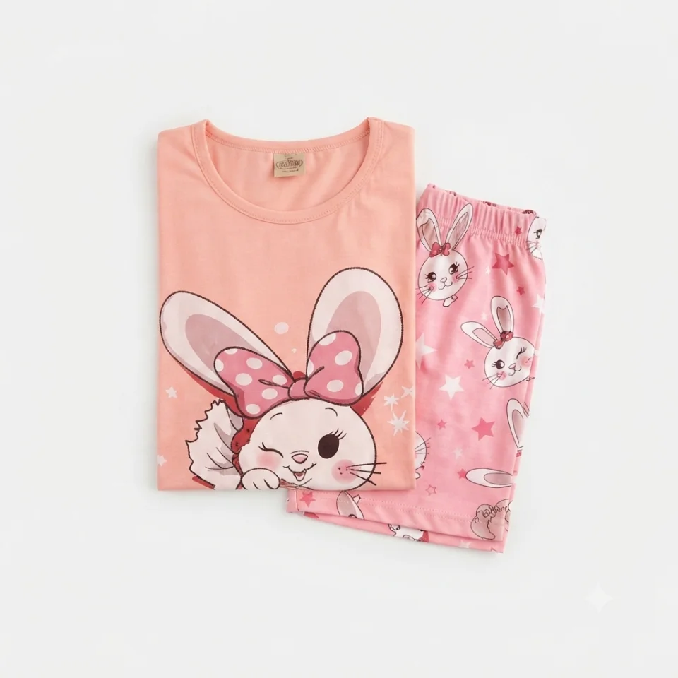 Pijama Corta para Dama Algodón tipo durazno