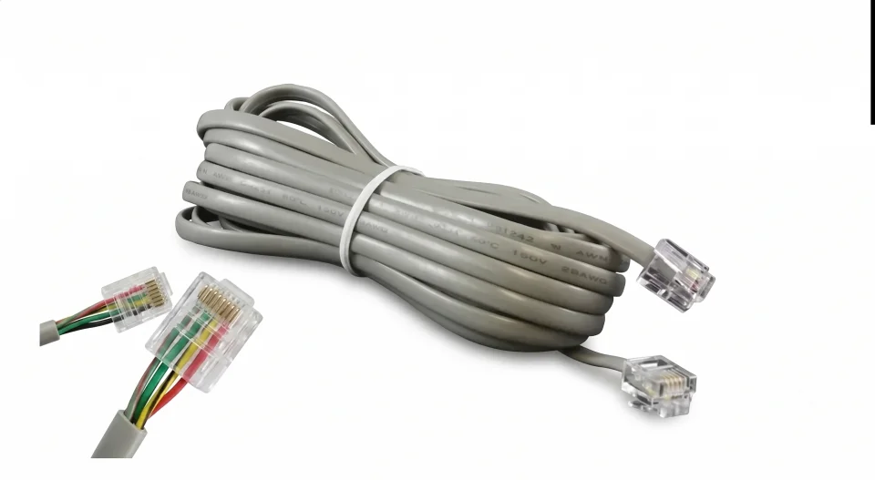 CABLE PARA TELEFONO RJ11 CON CONECTORES 3MTS