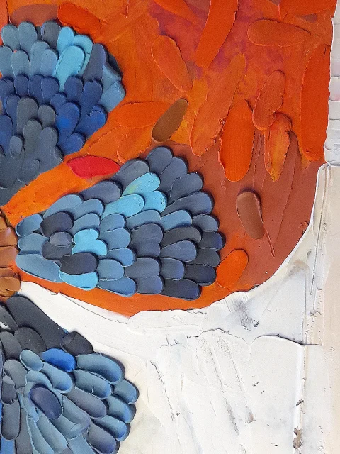 Composición floral en relieve Plastilina sobre carton natural (Pieza Única)