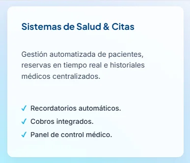 Software a la medida, ingeniería de conversión e interfaces digitales.