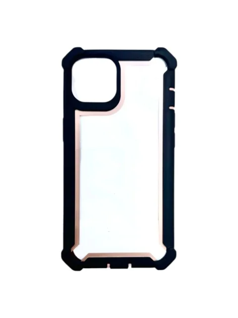 Forro 360 Doble Capa Negro con Borde Rosa IPhone 11