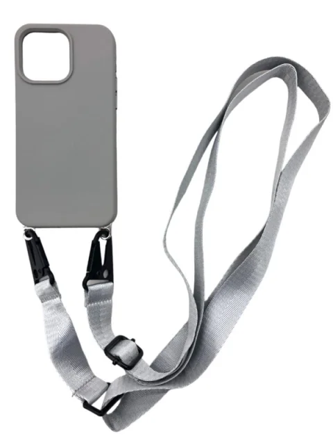 Forro De Silicona Gris Con Colgante iPhone 11