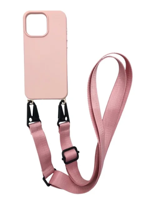Forro De Silicona Rosa Con Colgante iPhone 11