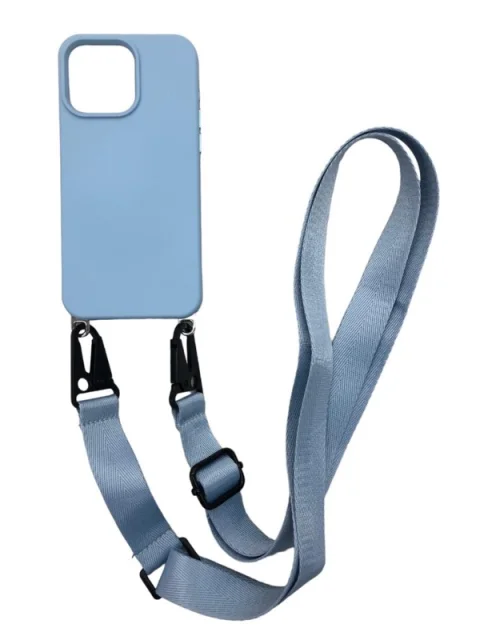 Forro De Silicona Baby Blue Con Colgante iPhone 11