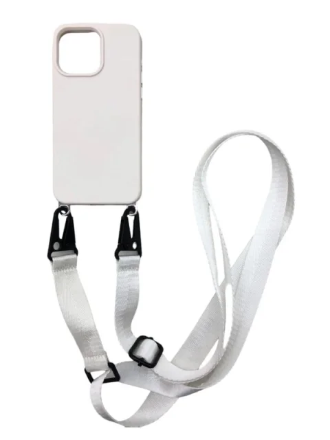 Forro De Silicona Blanco Con Colgante iPhone 12/12 Pro