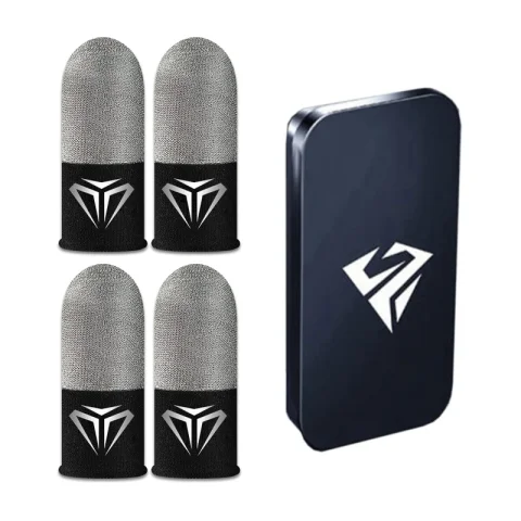 Guantes para la yema del dedo para juegos de móvil, protectores antideslizantes para pantalla táctil, transpirables, 2 piezas