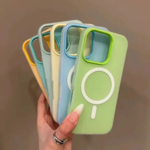 Funda Magnética de Lujo para iPhone 11 12 13 14 15 16 17 Pro Max Plus Air, con Carga Inalámbrica y Acabado Mate