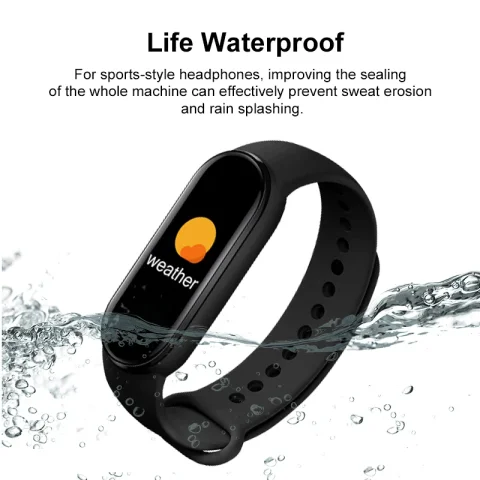 Reloj inteligente M6 para hombre y mujer, pulsera deportiva con Monitor de frecuencia cardíaca y presión arterial, resistente al agua, multifunción 3