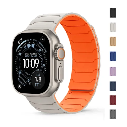 Correa magnética para Apple Watch Band ultra 2 3 49mm 44mm 40mm 41mm 46mm 42mm 45mm 38 pulsera de silicona IWatch Series 11 9 8 SE 10