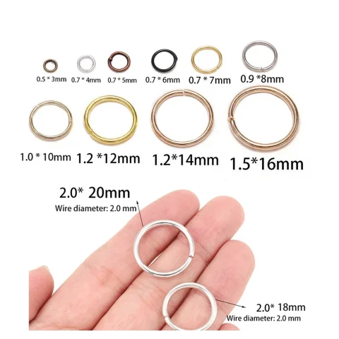 50-200 unids/lote 3-20mm anillos de salto conectores de anillos divididos para joyería Diy encontrar accesorios suministros al por mayor