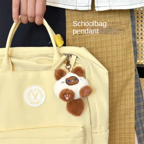 Lindo gato de peluche muñeca colgante chica mochila muñeca colgante pareja bolso llavero regalo decorativo