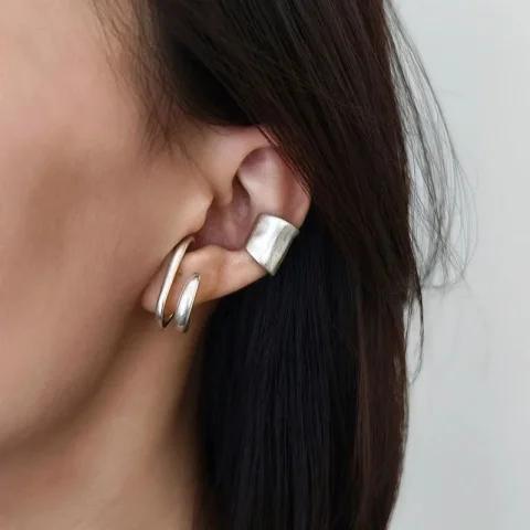 Nuevos Pendientes de Oreja Falsos Coreanos, Pendientes de Oreja de Doble Aro, Pendientes Falsos para Mujer y Hombre, Estilo Hiphop, Accesorios de Regalo