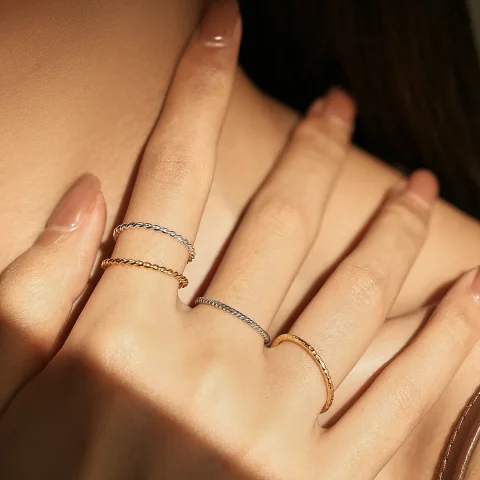 Anillo apilable de Plata de Ley 925 MODIAN, anillos de dedo exquisitos geométricos ondulados clásicos para mujer, joyería de fiesta 4