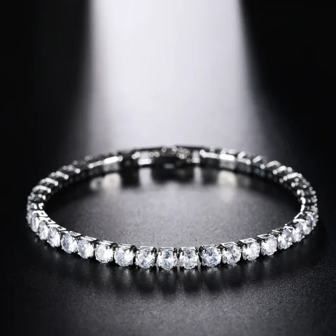 Pulsera de tenis de circón con microincrustaciones de 4mm para mujer, pulsera para hombre, accesorios de joyería para hombre, venta al por mayor, 2025 5