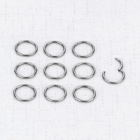 Anillo de nariz con bisagras de acero inoxidable 316L, cartílago de la oreja, Tragus, hélice, Piercing para labio, aro para la nariz, joyería para Piercing corporal, 1 ud. 3