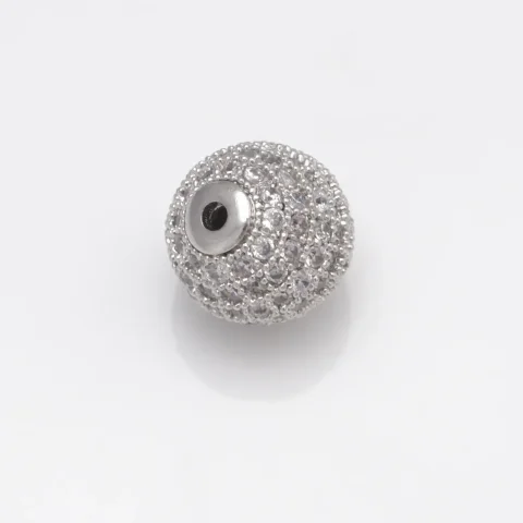 Cuentas para la fabricación de joyas, accesorios de Color dorado y plateado, cuentas espaciadoras de circón pavimentadas, cadena con cuentas, collar Diy, pulsera, dijes de cadena 3