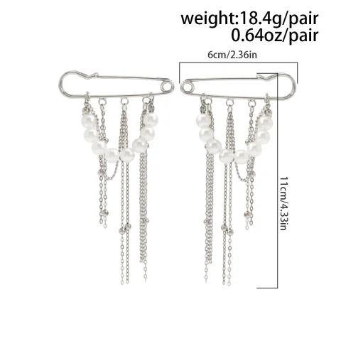 Retro dulce perla de imitación cadena de Metal borla colgante Pin pantalones cadena de pie 2025 chica creativa joyería de moda dulce