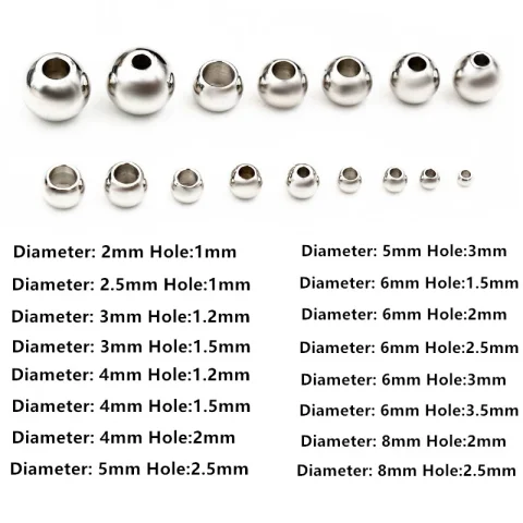 100 de 30 unidades de cuentas espaciadoras de Color dorado de acero inoxidable de 2-8mm de acero inoxidable, cuentas sueltas, cuentas DIY, cuentas para hacer joyas, encantos 3