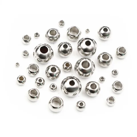 100 de 30 unidades de cuentas espaciadoras de Color dorado de acero inoxidable de 2-8mm de acero inoxidable, cuentas sueltas, cuentas DIY, cuentas para hacer joyas, encantos 5