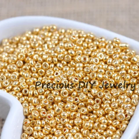 Cuentas espaciadoras de cristal para joyería, Color dorado y plateado, 2mm, 3mm, 4mm, checas, hechas a mano, DIY, BLUV03X 3