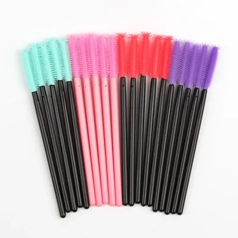 Nuevo 5/25/50 Uds venta al por mayor cepillo de pestañas de cristal aplicador cepillos de pestañas varita de rímel de plástico extensión de pestañas maquillaje belleza 3