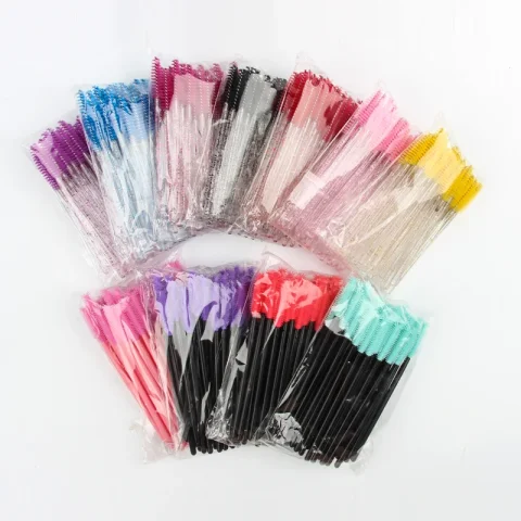 Nuevo 5/25/50 Uds venta al por mayor cepillo de pestañas de cristal aplicador cepillos de pestañas varita de rímel de plástico extensión de pestañas maquillaje belleza 4