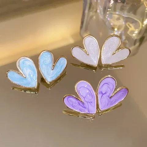 Nueva moda pendientes de perlas de corazón de amor para mujer dulce elegante temperamento gota pendiente tendencia accesorios de joyería 5