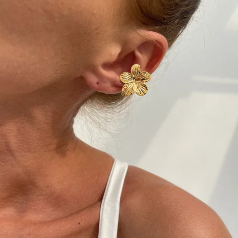 LATS-pendientes de Clip con forma de flor y concha de estrella de mar para mujer, Color dorado/plateado, sin perforación, accesorios de joyería diaria, regalo de fiesta