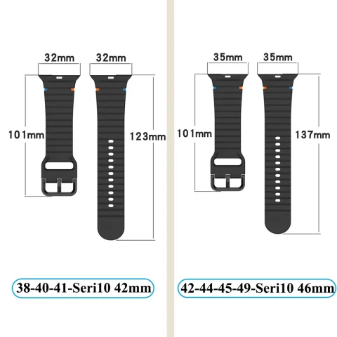 Correa de silicona para Apple Watch de 44mm, 49mm, 40mm, 45mm, 42mm, 46mm, pulsera para iWatch Series 11, 9, 8, 7, 6, SE, 10, Ultra, 3, 2 4