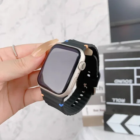 Correa de silicona para Apple Watch de 44mm, 49mm, 40mm, 45mm, 42mm, 46mm, pulsera para iWatch Series 11, 9, 8, 7, 6, SE, 10, Ultra, 3, 2 5