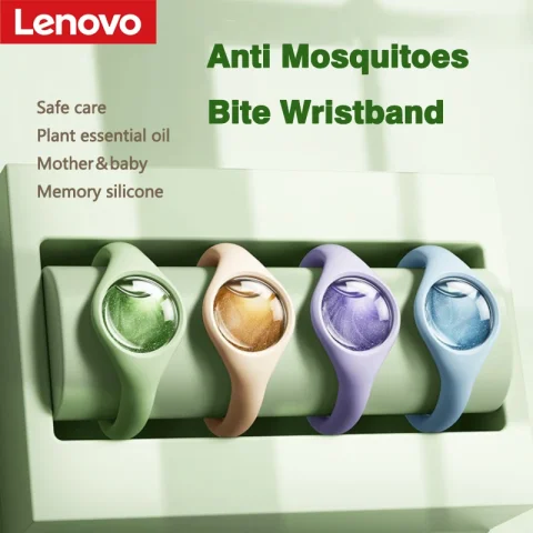 Pulseras Repelentes de Mosquitos Lenovo, Pulsera Antimosquitos con Aceite Esencial Natural, Pulsera para Mosquitos para Exteriores