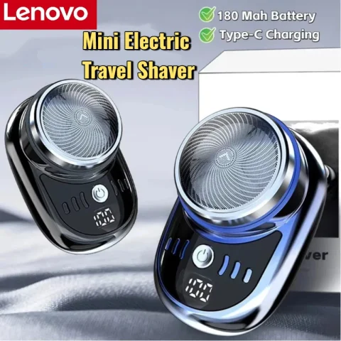 Afeitadora Eléctrica Portátil Lenovo Mini, Carga Inalámbrica, Maquinilla de Afeitar de Viaje, 1 Pieza, Recortadora de Barba Facial Desmontable, Nueva