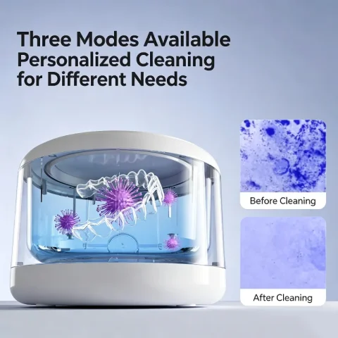 Limpiador Ultrasónico de Retenedores Dentales Lenovo con UV, 3 Modos para Alineadores, Protectores Bucales y Cuidado Dental 2026