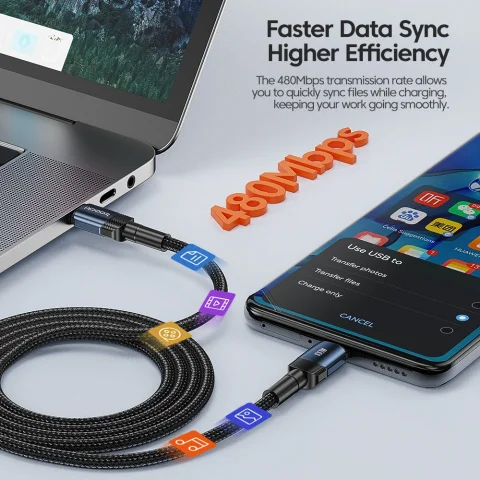 Toocki 100W USB C a tipo C Cable PD3.0 Cable cargador de carga rápida Cable de datos para Macbook Huawei Xiaomi POCO Samsung Cable de USB-C