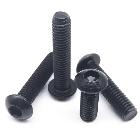 HZYUEGOU M1.6 M2 M2.5 M3 M4 M5 M6 M8 Tornillo Allen de Cabeza Hexagonal Tipo Botón, Acero Negro Grado 10.9, ISO7380