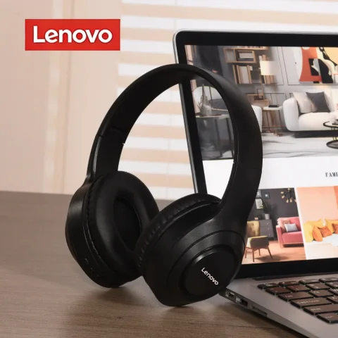 Los más nuevos auriculares inalámbricos Lenovo, auriculares Bluetooth, auriculares plegables con micrófono, compatibles con tarjeta TF, auriculares con reducción de ruido